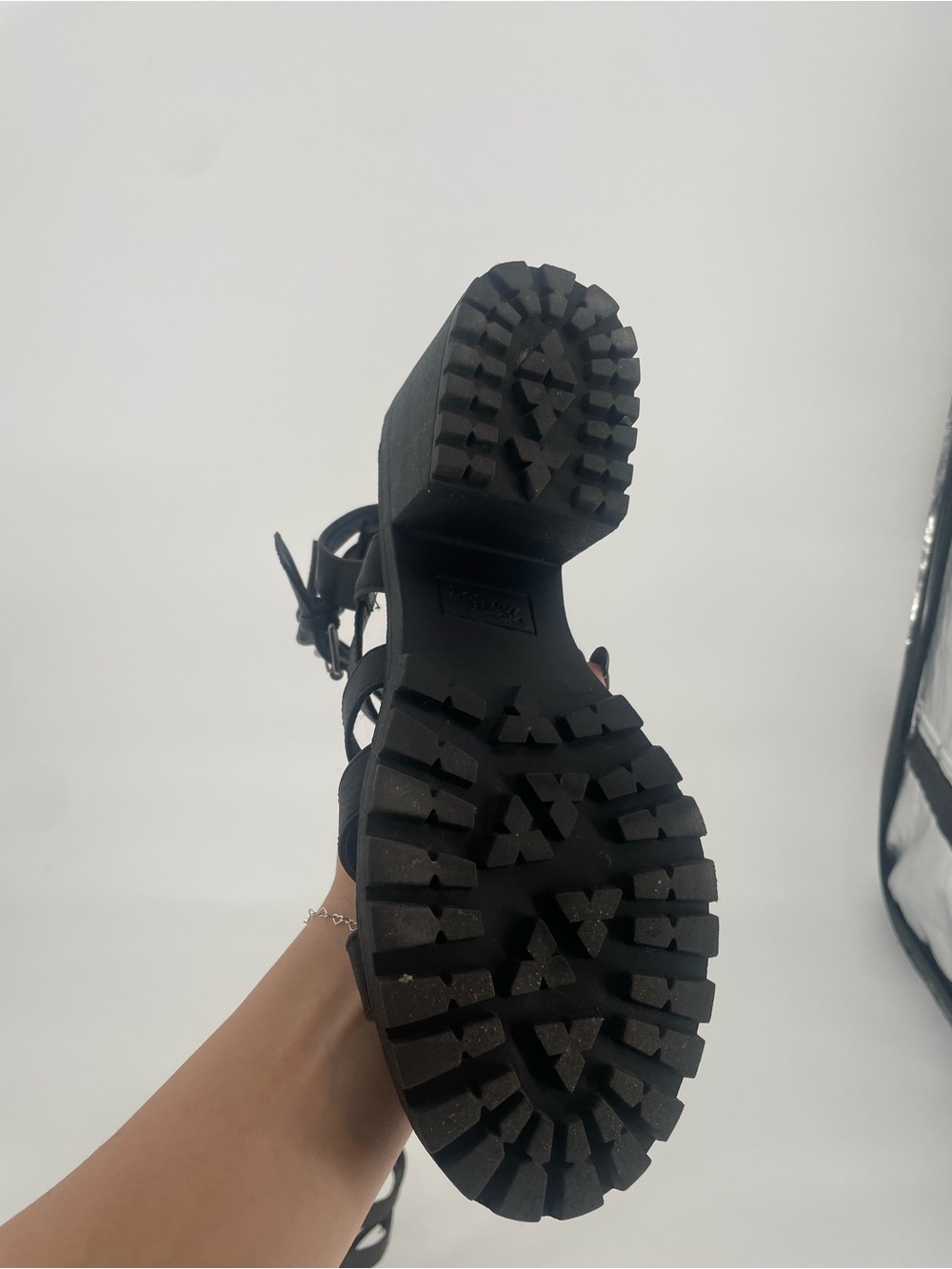 Y2K Grunge Style Dirty Laundry Black Caged Sandals Chunky Block Heel - Picture 12 of 13
